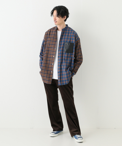 JOINT WORKS(ジョイントワークス)の「JW-CHECK NEL BAND COLLAR シャツ(シャツ/ブラウス・メンズ・グレー/グリーン・MEDIUM/LARGE)」の8枚目の写真