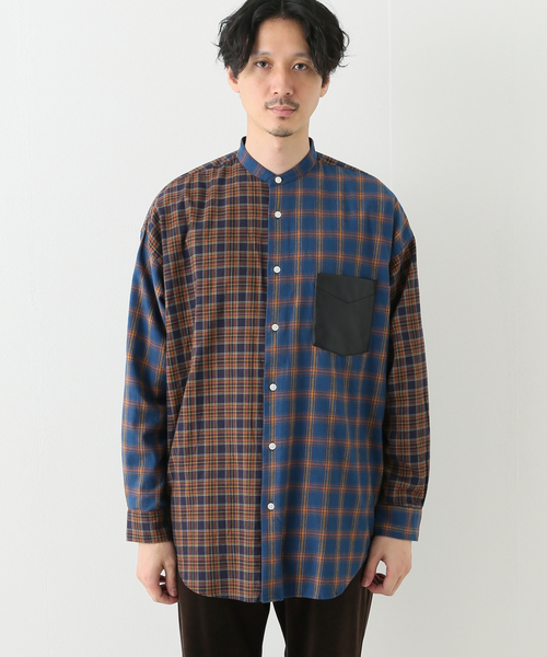 JOINT WORKS(ジョイントワークス)の「JW-CHECK NEL BAND COLLAR シャツ(シャツ/ブラウス・メンズ・グレー/グリーン・MEDIUM/LARGE)」の9枚目の写真