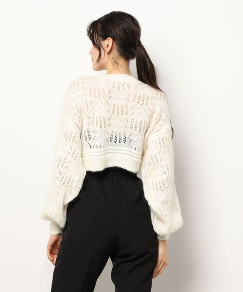 CASA FLINE（カーサフライン）の「ボリュームスリーブクロシェトップス（ニット/セーター・レディース・ホワイト・FREE）」の5枚目の写真