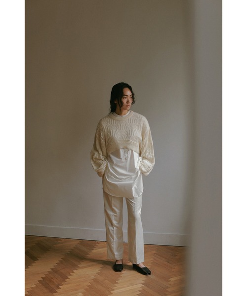 CASA FLINE（カーサフライン）の「ボリュームスリーブクロシェトップス（ニット/セーター・レディース・ホワイト・FREE）」の7枚目の写真