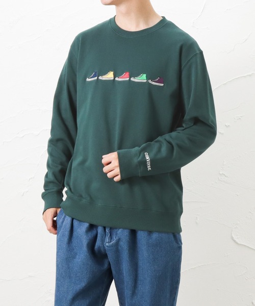 コンバース CONVERSE レディース スウェットトレーナー AP スウェット クルー 42200151 （BABY GREEN） コンバース CONVERSE レディース スウェットトレーナー AP