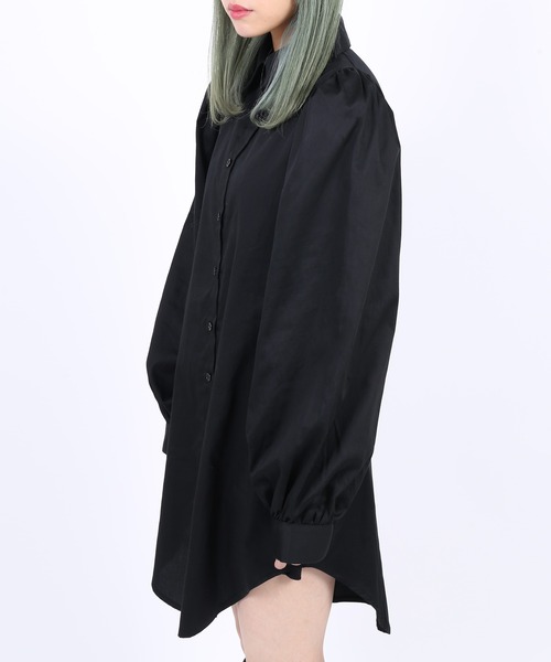 PUNYUS（プニュズ）の「パフスリーブシャツワンピース（シャツワンピース・レディース・ホワイト/ブラック・1/2/4/3）」の13枚目の写真