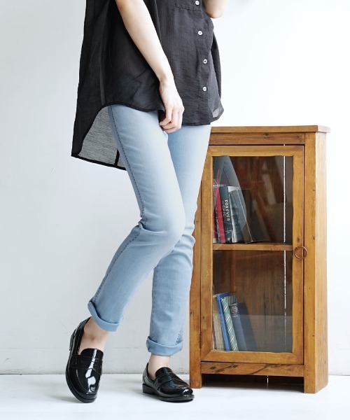 zootie（ズーティー）の「エアパンツ［マタニティ・スキニー］（その他パンツ・レディース・オリーブ/チャコール/ケミカルウォッシュ/ホワイト系その他/ドット/ブラック/ネイビー/グレー系その他2/インディゴブルー/ダークベージュ/ブルー系その他2/ブラック×グレー/ブルー系その他/ブラック系その他/カモフラージュ/ホワイト×ブラック/ストライプ/グレー系その他・L/M）」の16枚目の写真