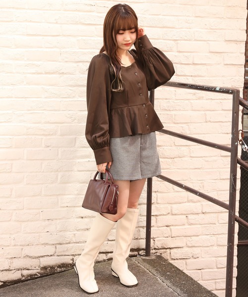 one after another NICE CLAUP（ワンアフターアナザーナイスクラップ）の「バックリボンペプラムブラウス（シャツ/ブラウス・レディース・グレー/その他1/その他2/ブラウン・FREE）」の21枚目の写真