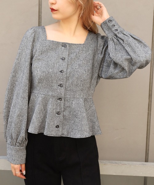 one after another NICE CLAUP（ワンアフターアナザーナイスクラップ）の「バックリボンペプラムブラウス（シャツ/ブラウス・レディース・グレー/その他1/その他2/ブラウン・FREE）」の20枚目の写真