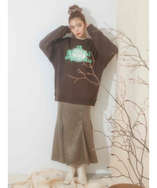 CALNAMUR(カルナムール)の「サテンマーメイドスカート(スカート・レディース・カーキ/ブルー・FREE)」の2枚目の写真