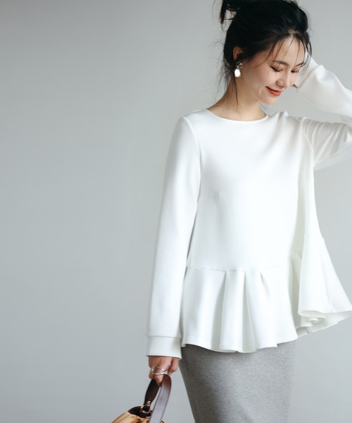 SAISON DE PAPILLON(セゾンドパピヨン)の「ペプラムシルエットカットソー(Tシャツ/カットソー・レディース・ブラック/ホワイト・M/L)」の15枚目の写真