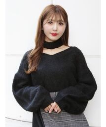 EATME | 2WAYバッグリボンチョーカーニットTOP(ニット/セーター)