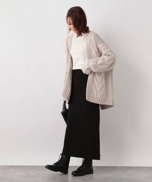 GLOBAL WORK（グローバルワーク）の「ランダムリブニットスカート/229707（スカート・レディース・ブラック/ブラウン・FREE）」の8枚目の写真