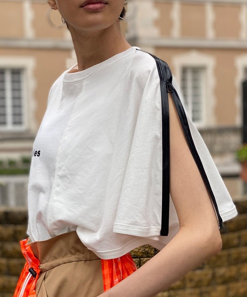 FLUMOR(フラマー)の「ワンポイントロゴデザインTee(Tシャツ/カットソー・レディース・ブラック/オフホワイト・38)」の6枚目の写真