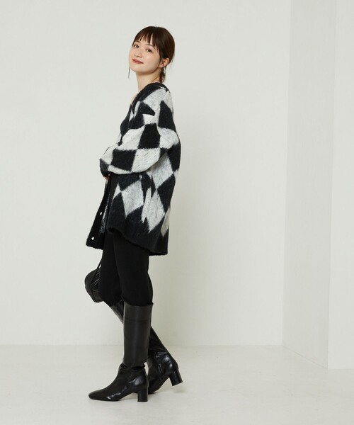 FREAK'S STORE（フリークスストア）の「ダイヤ柄カーディガン（カーディガン/ボレロ・レディース・イエロー/ブラック・ﾌﾘ-）」の12枚目の写真