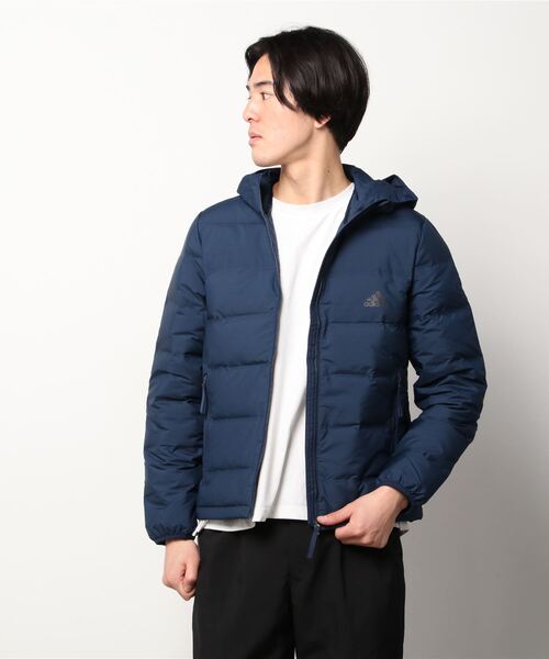 adidas（アディダス）の「Helionic フード付きダウンジャケット / アディダス（ダウンジャケット/コート・メンズ・ネイビー/カーキ・SMALL/MEDIUM/LARGE/X-LARGE/X-SMALL/XX-LARGE/XXX-LARGE）」の14枚目の写真