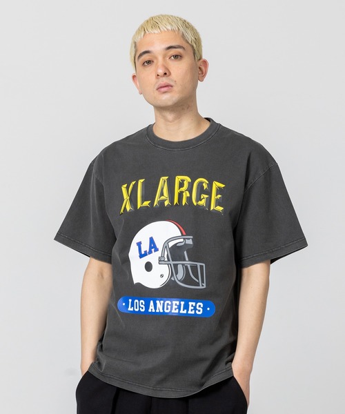 XLARGE（エクストララージ）の「PIGMENT FOOTBALL S/S TEE XLARGE（Tシャツ/カットソー・メンズ・ホワイト/ブラック/イエロー・S/M/L/XL）」の3枚目の写真