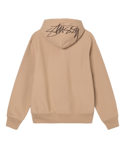 STUSSY ステューシー　ベージュ フルジップパーカー　Mサイズ　ワンポイント STUSSY ステューシー ベージュ フルジップパーカー Mサイズ ワン