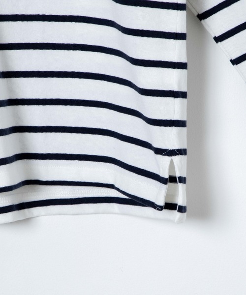 WEGO(ウィゴー)の「WEGO/バスクボーダーBIGロンT(Tシャツ/カットソー・メンズ・ホワイト/ホワイト系その他・MEDIUM/LARGE)」の5枚目の写真