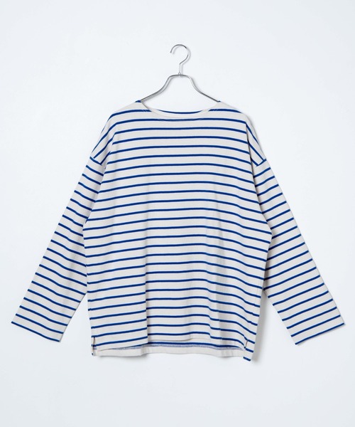 WEGO(ウィゴー)の「WEGO/バスクボーダーBIGロンT(Tシャツ/カットソー・メンズ・ホワイト/ホワイト系その他・MEDIUM/LARGE)」の8枚目の写真