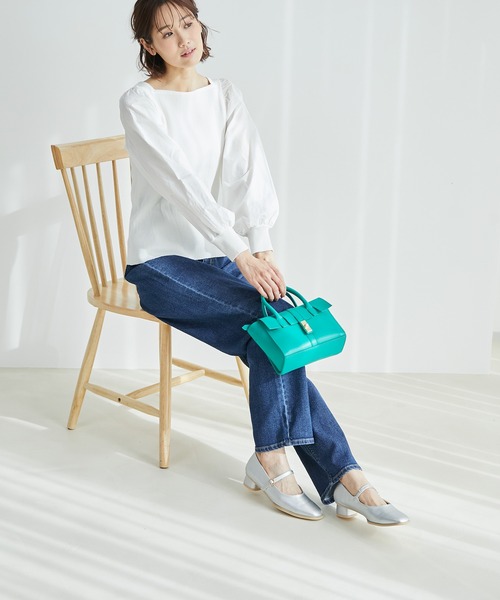 ROPE' PICNIC(ロペピクニック)の「袖異素材スクエアネックニットプルオーバー(ニット/セーター・レディース・ブラック/オフホワイト/ベージュ系その他/イエロー・38)」の13枚目の写真