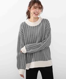 DRESKIP | ヘリンボーンジャガードニット(ニット/セーター)