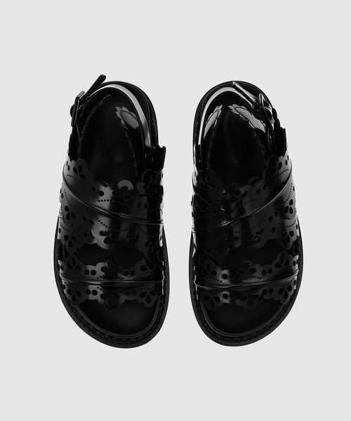 Simone Rocha（シモーネロシャ）の「15MM LASERCUT FRILL THICK STRAP SANDAL（サンダル・レディース・ブラック・38/36/37）」の5枚目の写真