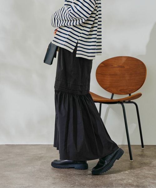 DouDou（ドゥドゥ）の「タックフレアスカート（スカート・レディース・オフホワイト/ブラック・FREE）」の10枚目の写真