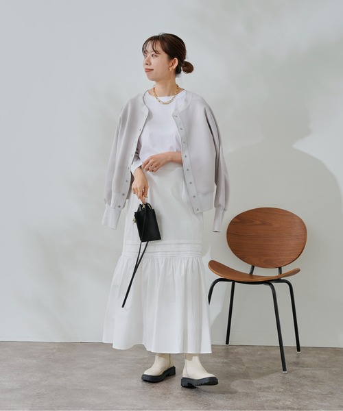 DouDou（ドゥドゥ）の「タックフレアスカート（スカート・レディース・オフホワイト/ブラック・FREE）」の16枚目の写真