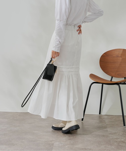 DouDou（ドゥドゥ）の「タックフレアスカート（スカート・レディース・オフホワイト/ブラック・FREE）」の19枚目の写真