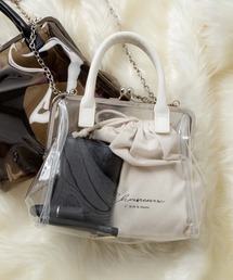 WEGO | WEGO/PUハンドルガマ口クリアバッグ(ショルダーバッグ)