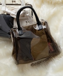 WEGO | WEGO/PUハンドルガマ口クリアバッグ(ショルダーバッグ)