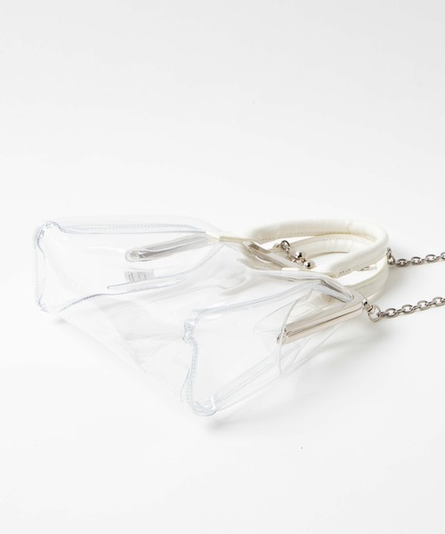 WEGO(ウィゴー)の「WEGO/PUハンドルガマ口クリアバッグ(ショルダーバッグ・レディース・ホワイト系その他/ブラック・FREE)」の10枚目の写真