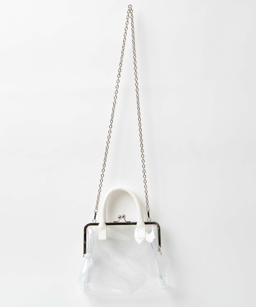 WEGO(ウィゴー)の「WEGO/PUハンドルガマ口クリアバッグ(ショルダーバッグ・レディース・ホワイト系その他/ブラック・FREE)」の11枚目の写真