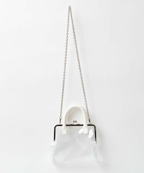 WEGO(ウィゴー)の「WEGO/PUハンドルガマ口クリアバッグ(ショルダーバッグ・レディース・ホワイト系その他/ブラック・FREE)」の8枚目の写真