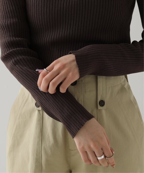 RAY CASSIN（レイカズン）の「衿付きヘンリーニットプルオーバー（ニット/セーター・レディース・ブラウン/ライトカーキ/キナリ・FREE）」の9枚目の写真