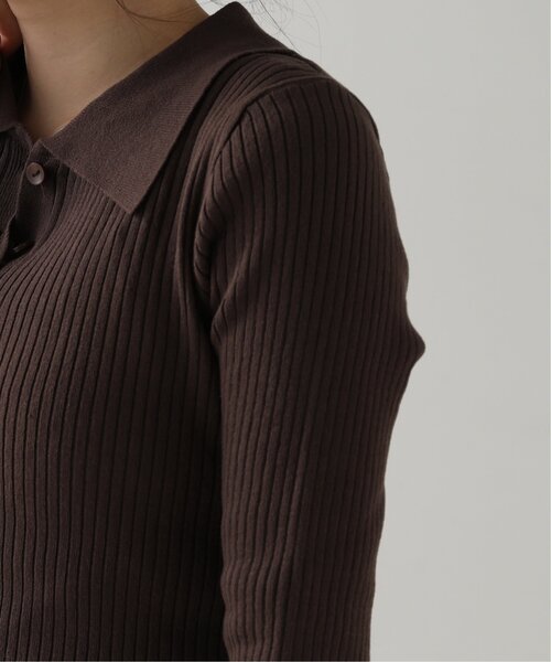 RAY CASSIN（レイカズン）の「衿付きヘンリーニットプルオーバー（ニット/セーター・レディース・ブラウン/ライトカーキ/キナリ・FREE）」の10枚目の写真
