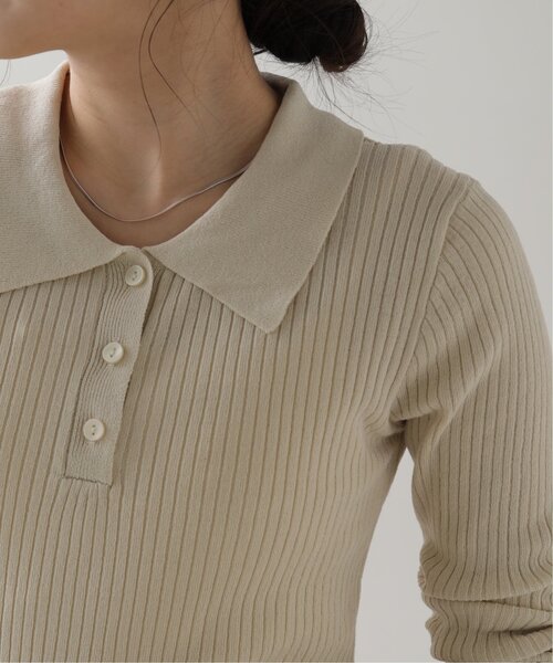 RAY CASSIN（レイカズン）の「衿付きヘンリーニットプルオーバー（ニット/セーター・レディース・ブラウン/ライトカーキ/キナリ・FREE）」の17枚目の写真