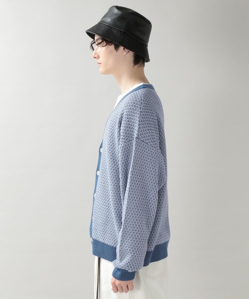 RAGEBLUE（レイジブルー）の「総柄ビッグニットカーディガン/264628（カーディガン/ボレロ・メンズ・ベージュ/ライトブルー/イエロー・MEDIUM/LARGE）」の12枚目の写真