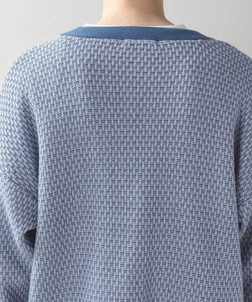 RAGEBLUE（レイジブルー）の「総柄ビッグニットカーディガン/264628（カーディガン/ボレロ・メンズ・ベージュ/ライトブルー/イエロー・MEDIUM/LARGE）」の15枚目の写真