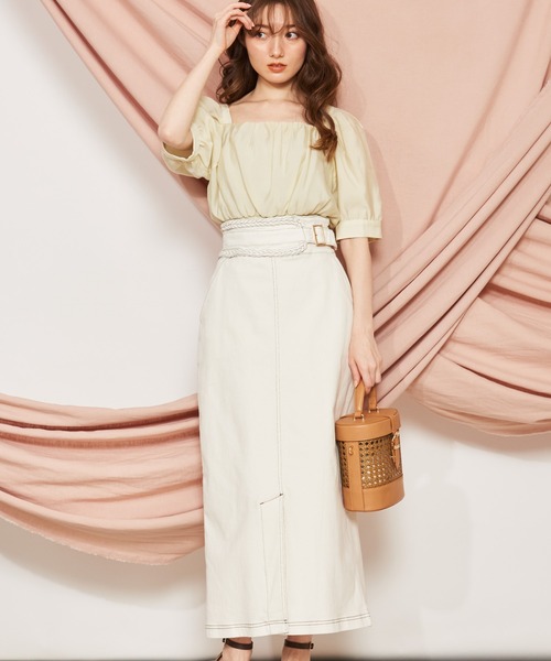 NOELA(ノエラ)の「デザインベルトタイトデニムスカート(デニムスカート・レディース・ダークインディゴブルー/インディゴブルー/オフホワイト・M/S)」の21枚目の写真