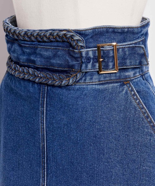 NOELA(ノエラ)の「デザインベルトタイトデニムスカート(デニムスカート・レディース・ダークインディゴブルー/インディゴブルー/オフホワイト・M/S)」の14枚目の写真