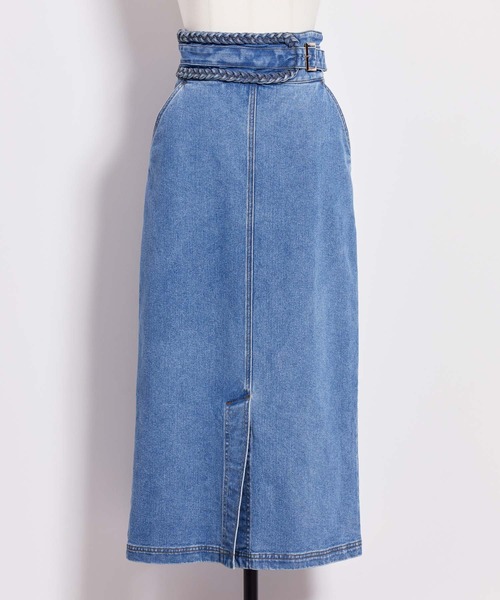 NOELA(ノエラ)の「デザインベルトタイトデニムスカート(デニムスカート・レディース・ダークインディゴブルー/インディゴブルー/オフホワイト・M/S)」の22枚目の写真