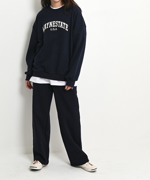 me+em select（ミームセレクト）の「WAYNESTATEプリントやわらかスウェット（Tシャツ/カットソー・レディース・クリーム/ネイビー/グレー・FREE）」の13枚目の写真