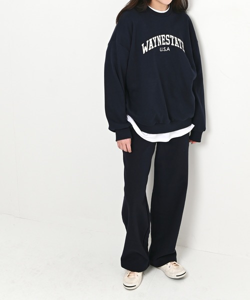 me+em select（ミームセレクト）の「WAYNESTATEプリントやわらかスウェット（Tシャツ/カットソー・レディース・クリーム/ネイビー/グレー・FREE）」の14枚目の写真