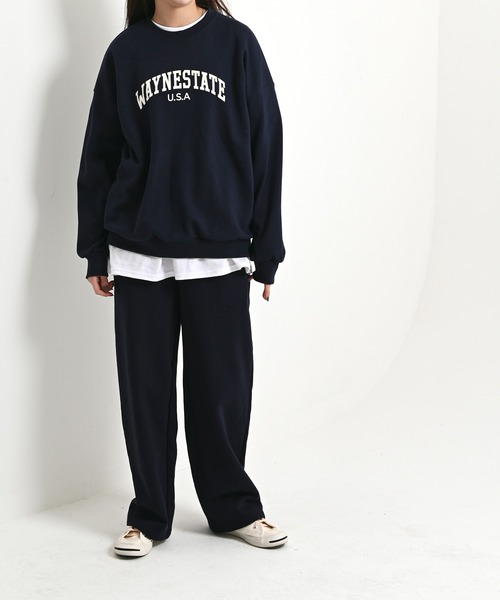 me+em select（ミームセレクト）の「WAYNESTATEプリントやわらかスウェット（Tシャツ/カットソー・レディース・クリーム/ネイビー/グレー・FREE）」の10枚目の写真