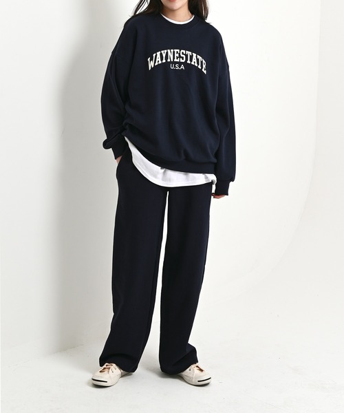 me+em select（ミームセレクト）の「WAYNESTATEプリントやわらかスウェット（Tシャツ/カットソー・レディース・クリーム/ネイビー/グレー・FREE）」の11枚目の写真