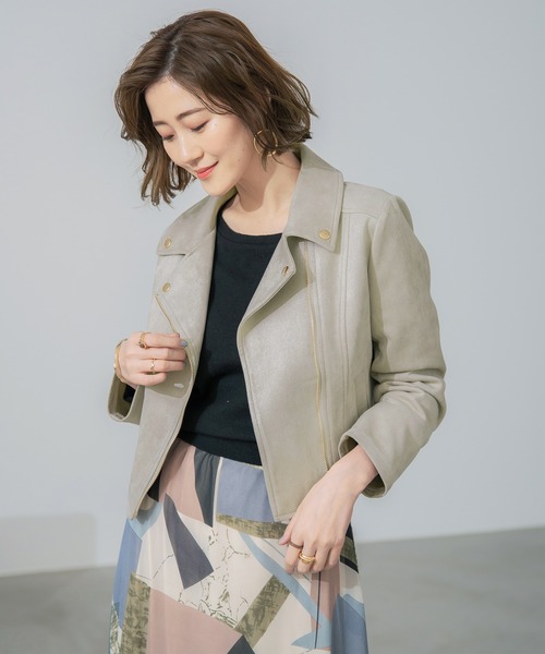 GeeRA（ジーラ）の「スエードポンチライダースジャケット（ライダースジャケット・レディース・ライトグレー/サンドグレー・MEDIUM/LARGE）」の13枚目の写真