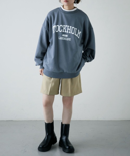 etoll.(エトル)の「裏毛カレッジロゴスウェット mtm(スウェット・レディース・オートミール/ブルー/ブラック・FREE)」の17枚目の写真