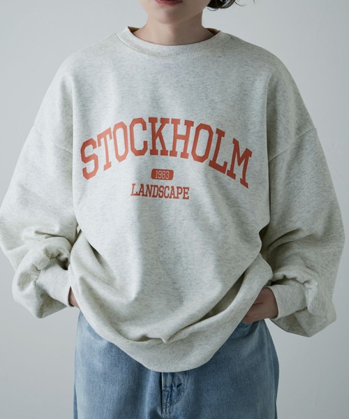 etoll.(エトル)の「裏毛カレッジロゴスウェット mtm(スウェット・レディース・オートミール/ブルー/ブラック・FREE)」の8枚目の写真