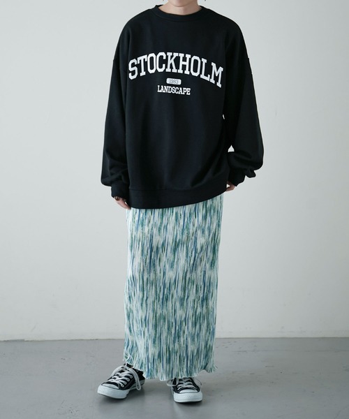 etoll.(エトル)の「裏毛カレッジロゴスウェット mtm(スウェット・レディース・オートミール/ブルー/ブラック・FREE)」の15枚目の写真