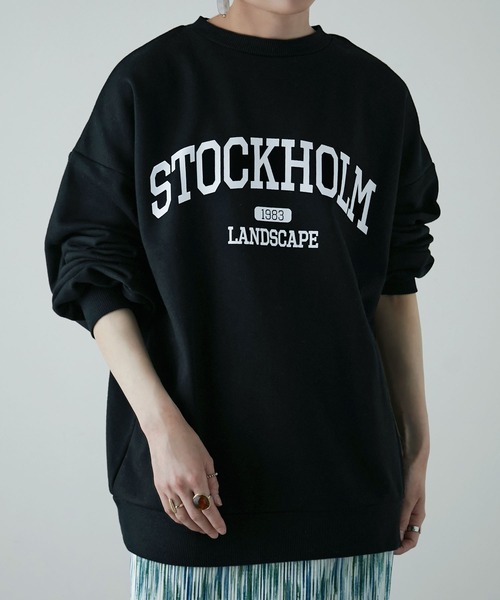 etoll.(エトル)の「裏毛カレッジロゴスウェット mtm(スウェット・レディース・オートミール/ブルー/ブラック・FREE)」の22枚目の写真