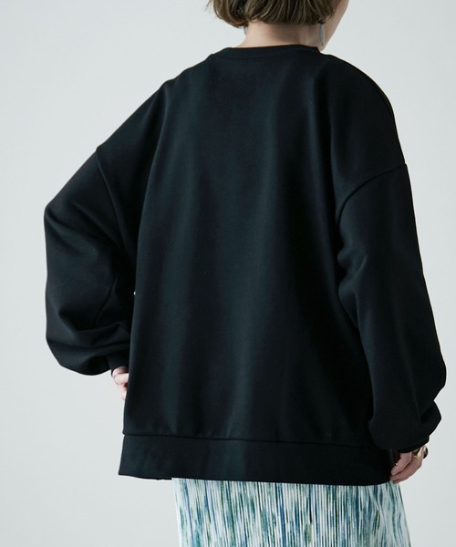 etoll.(エトル)の「裏毛カレッジロゴスウェット mtm(スウェット・レディース・オートミール/ブルー/ブラック・FREE)」の9枚目の写真