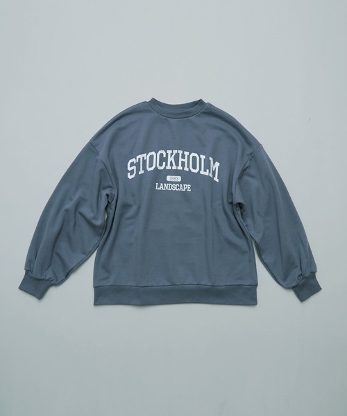 etoll.(エトル)の「裏毛カレッジロゴスウェット mtm(スウェット・レディース・オートミール/ブルー/ブラック・FREE)」の6枚目の写真